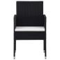 Preview: 3-tlg. Garten-Essgruppe Poly Rattan Schwarz