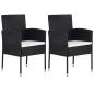 Preview: 3-tlg. Garten-Essgruppe Poly Rattan Schwarz