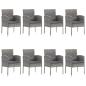 Preview: 9-tlg. Garten-Essgruppe Poly Rattan Anthrazit und Grau