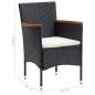 Preview: 7-tlg. Garten-Essgruppe Poly Rattan Schwarz