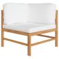 Preview: 7-tlg. Garten-Lounge-Set mit Creme Kissen Massivholz Teak
