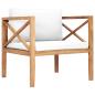 Preview: 7-tlg. Garten-Lounge-Set mit Creme Kissen Massivholz Teak