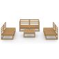 Preview: 7-tlg. Garten-Lounge-Set Honigbraun Massivholz Kiefer
