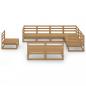 Preview: 9-tlg. Garten-Lounge-Set Honigbraun Massivholz Kiefer