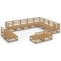 Preview: 12-tlg. Garten-Lounge-Set Honigbraun Massivholz Kiefer