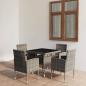 Preview: 5-tlg. Garten-Essgruppe Poly Rattan Anthrazit