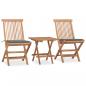 Preview: ARDEBO.de - 3-tlg. Garten-Essgruppe mit Kissen Klappbar Massivholz Teak
