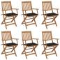 Preview: ARDEBO.de - Klappbare Gartenstühle 6 Stk. mit Kissen Massivholz Akazie