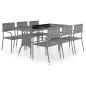 Preview: 7-tlg. Garten-Essgruppe Poly Rattan Anthrazit und Grau