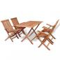 Preview: ARDEBO.de - 5-tlg. Garten-Essgruppe Teak Massivholz