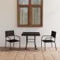 Preview: 3-tlg. Garten-Essgruppe Poly Rattan Schwarz