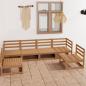 Preview: ARDEBO.de - 6-tlg. Garten-Lounge-Set Honigbraun Massivholz Kiefer