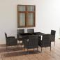 Preview: 7-tlg. Garten-Essgruppe Poly Rattan Anthrazit und Grau
