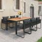 Preview: ARDEBO.de - 7-tlg. Garten-Essgruppe PVC Rattan Schwarz und Braun