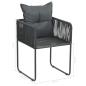 Preview: 7-tlg. Garten-Essgruppe PVC Rattan Schwarz und Braun