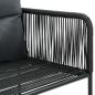 Preview: 7-tlg. Garten-Essgruppe PVC Rattan Schwarz und Braun