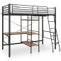 Preview: Etagenbett mit Tischrahmen Grau Metall 90x200 cm