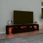 Preview: TV-Schrank mit LED-Leuchten Schwarz 200x36,5x40 cm