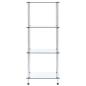 Preview: Regal mit 4 Ablagen Transparent 40x40x100 cm Hartglas