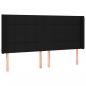 Preview: LED Kopfteil Schwarz 163x16x118/128 cm Stoff