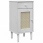 Preview: Nachttisch SENJA Rattan-Look Weiß 40x35x80 cm Massivholz Kiefer