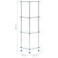 Preview: Regal mit 4 Ablagen Transparent 30x30x100 cm Hartglas