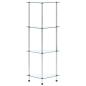 Preview: Regal mit 4 Ablagen Transparent 30x30x100 cm Hartglas