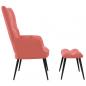 Preview: Relaxsessel mit Hocker Rosa Samt