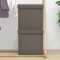 Preview: ARDEBO.de - Hocker mit Stauraum 2 Stk. Taupe Leinenoptik