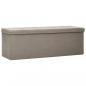 Preview: Faltbare Sitzbank mit Stauraum Taupe Leinenoptik