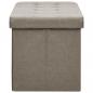 Preview: Faltbare Sitzbank mit Stauraum Taupe Leinenoptik