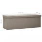 Preview: Faltbare Sitzbank mit Stauraum Taupe Leinenoptik