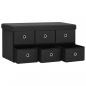 Preview: Faltbare Sitzbank mit Stauraum Schwarz 76x38x38 cm Leinenoptik