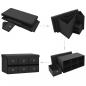 Preview: Faltbare Sitzbank mit Stauraum Schwarz 76x38x38 cm Leinenoptik