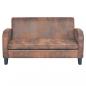 Preview: Sofa 2-Sitzer Wildleder-Optik Braun