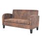 Preview: Sofa 2-Sitzer Wildleder-Optik Braun