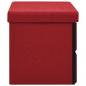 Preview: Faltbare Sitzbank mit Stauraum Weinrot 76x38x38 cm Leinenoptik