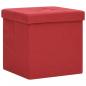 Preview: Hocker mit Stauraum Weinrot Leinenoptik