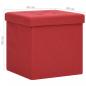 Preview: Hocker mit Stauraum Weinrot Leinenoptik