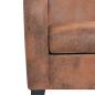 Preview: Sofa-Set 2-tlg. Kunstleder in Wildleder-Optik Braun