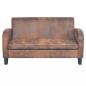 Preview: Sofa-Set 2-tlg. Kunstleder in Wildleder-Optik Braun