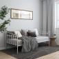 Preview: ARDEBO.de - Schlafsofa Bettgestell Weiß Metall 90x200 cm