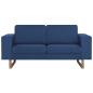 Preview: 2-tlg. Sofagarnitur Stoff Blau