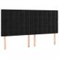 Preview: LED Kopfteil Schwarz 200x5x118/128 cm Samt