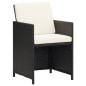 Preview: 21-tlg. Garten-Essgruppe mit Kissen Schwarz Poly Rattan