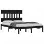 Preview: Massivholzbett Schwarz 200x200 cm