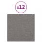 Preview: Wandpaneele 12 Stk. Hellgrau 30x30 cm Stoff 1,08 m²