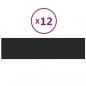 Preview: Wandpaneele 12 Stk. Schwarz 60x15 cm Stoff 1,08 m²