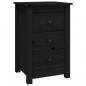 Preview: Nachttische 2 Stk. Schwarz 40x35x61,5 cm Massivholz Kiefer