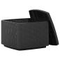 Preview: ARDEBO.de - Gartentisch Grau 53x53x40 cm Kunststoff